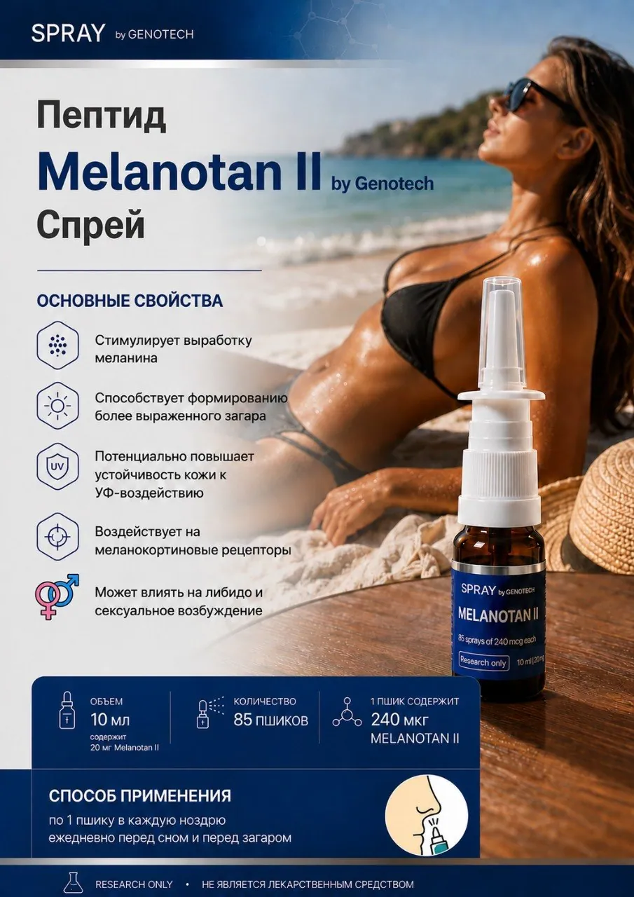 Genotech Melanotan II 10ml 20мг спрей-1